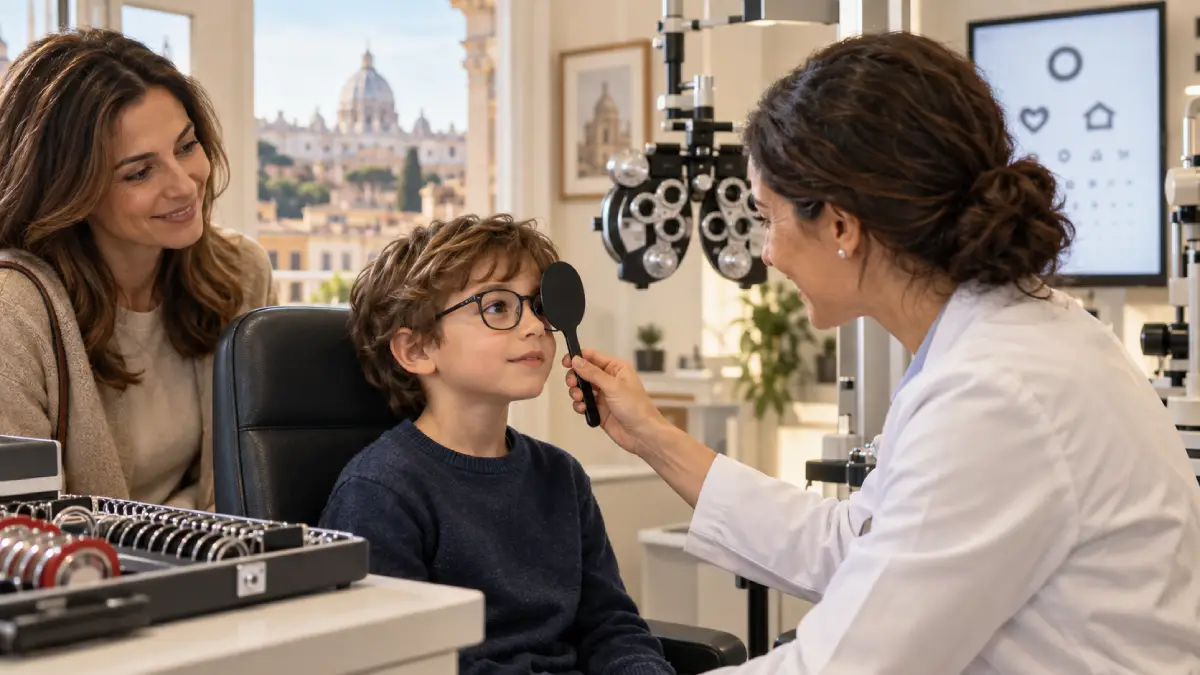 visita oculista pediatrico per verficare la presenza di ambliopia visus ridotto miopia e astigmatismo